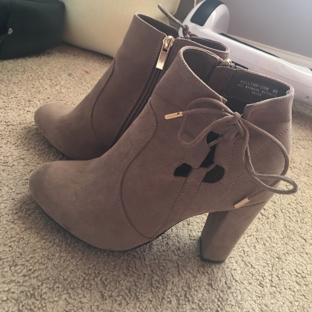Lace up high heels