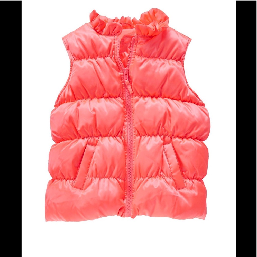 Gymboree Unicorn Pink Neon Down Filled Puffer Vest