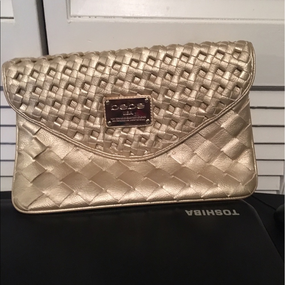 BEBE Gold Clutch