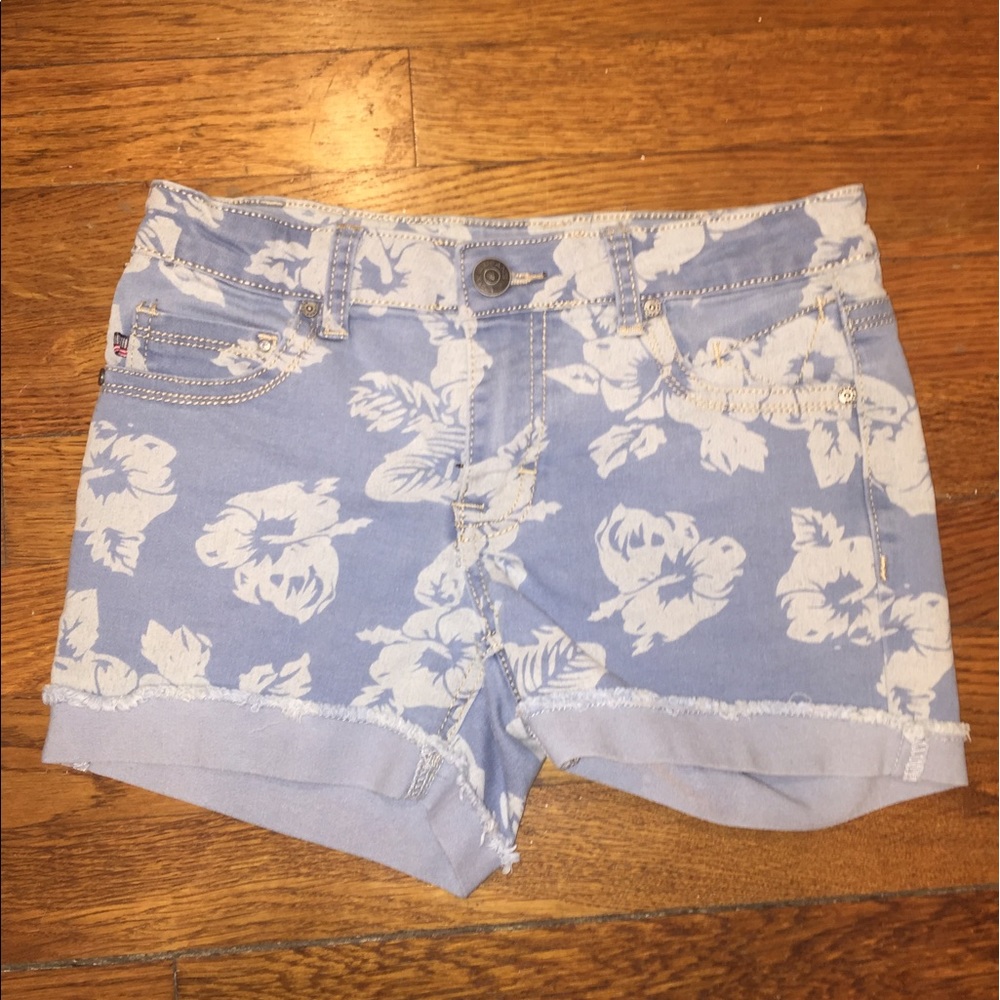 floral denim shorts