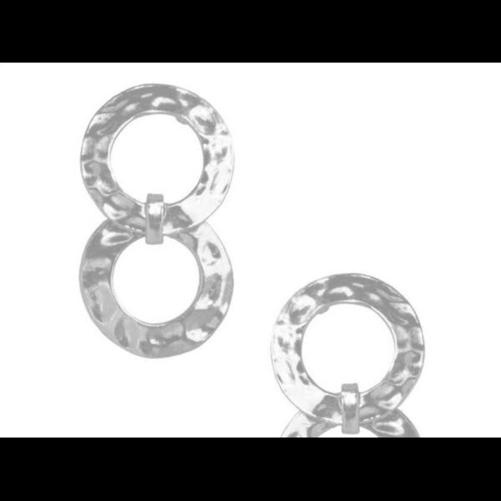 Double hoop silver earrings