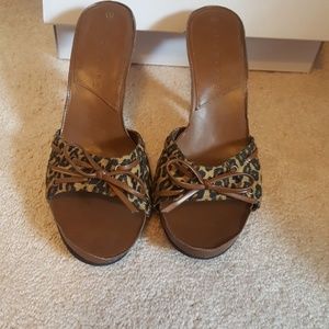 Animal print slip on heels