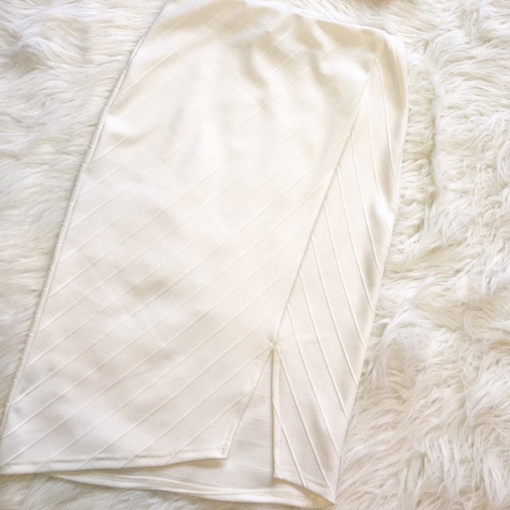 Long white pencil skirt