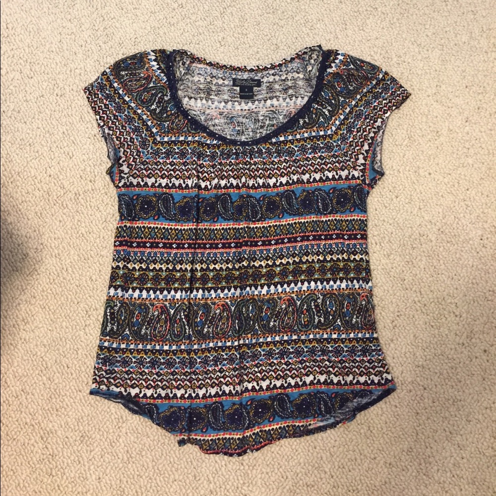 Lucky brand paisley tshirt