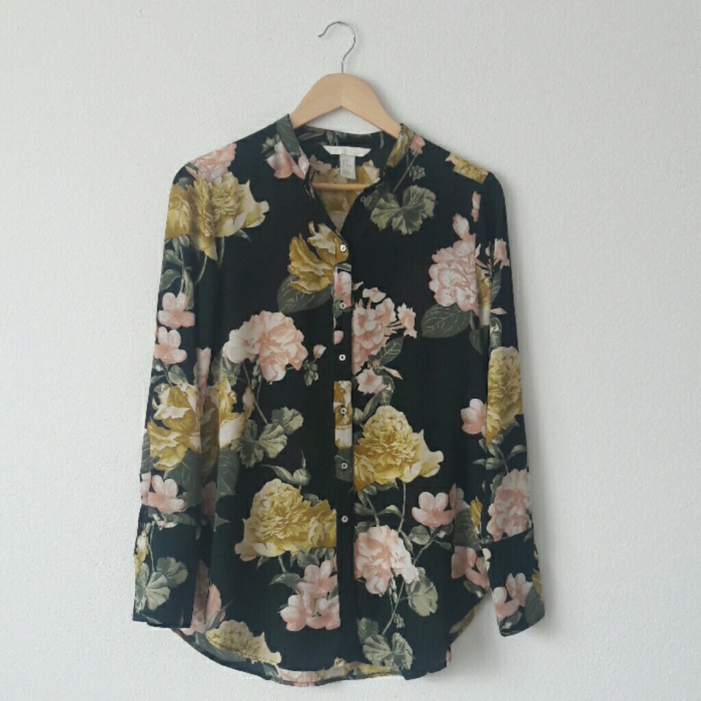 H&M Concious Green Floral Blouse