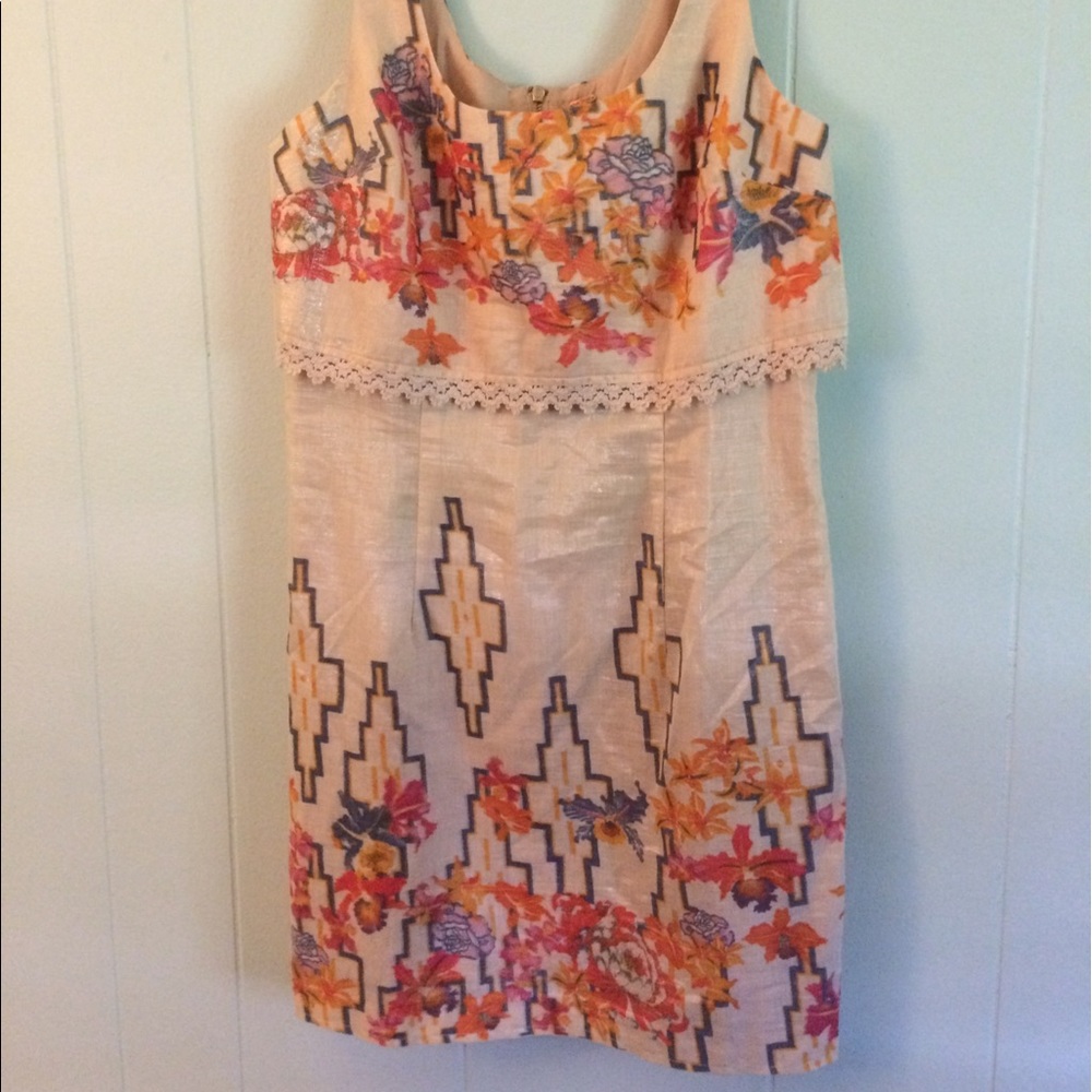NBW!! FREE PEOPLE aztec tea combo dress size 4.