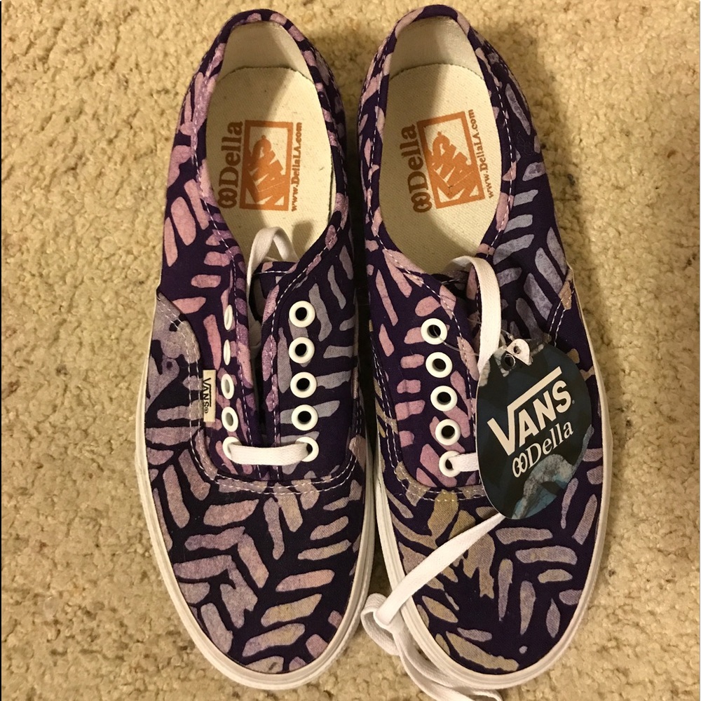 Purple Batik Vans Size 8.5