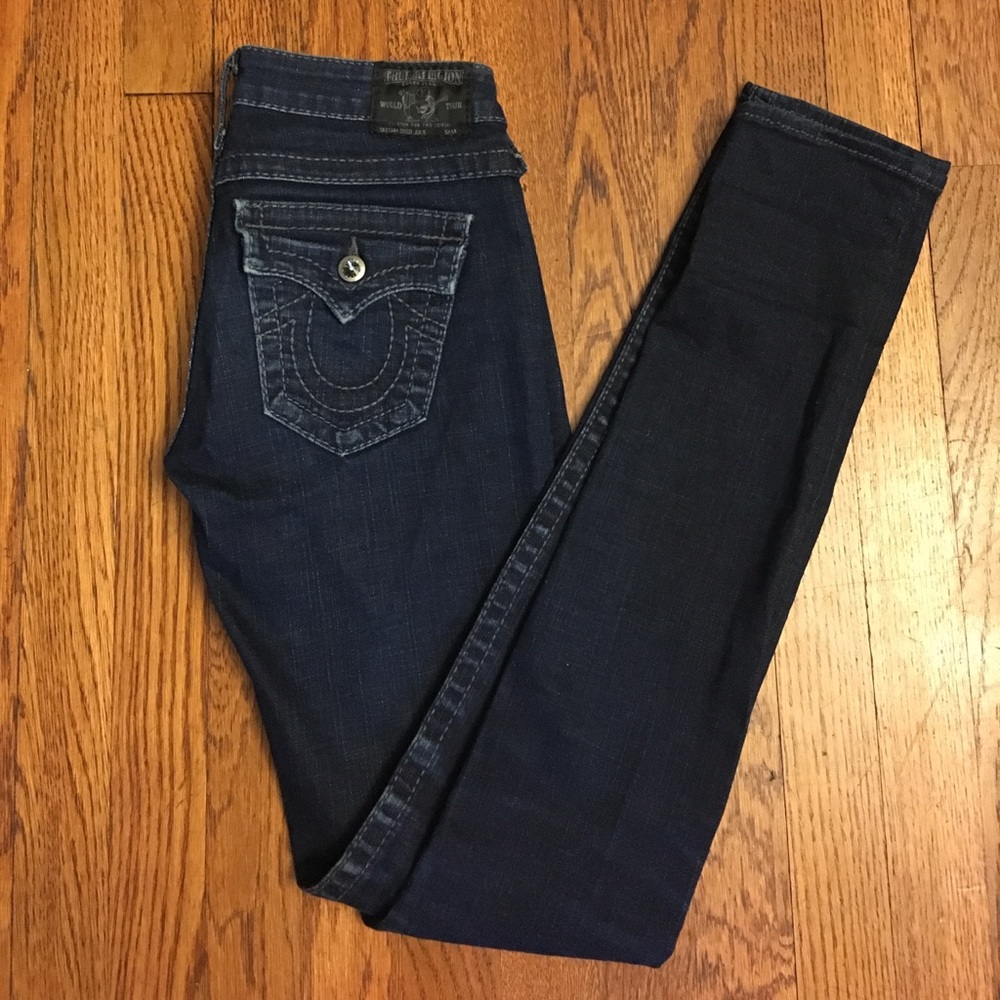 TRUE RELIGION straight leg jeans, size 26