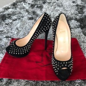 CHRISTIAN LOUBOUTIN PEEP TOE SPIKED PLAYFORM