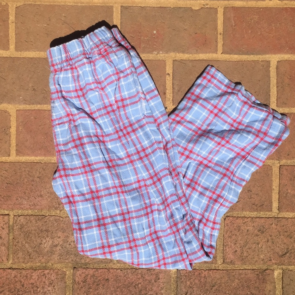 Mini Boden 9-10Y Blue Plaid PJ Pants