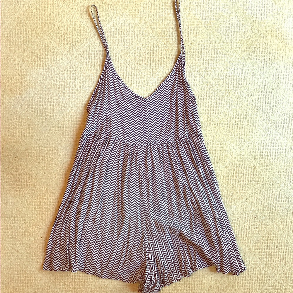 Blue and white romper