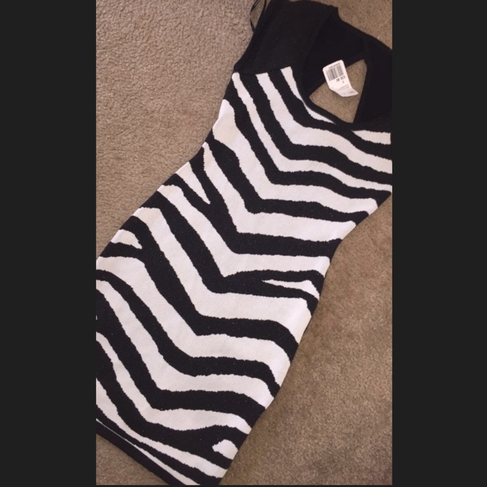 Sparkle Zebra print Bodycon Dress