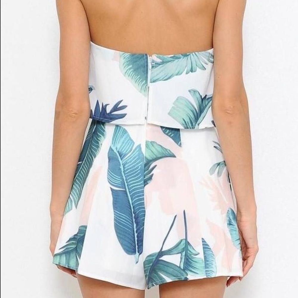 FINAL SALE! Lahaina Tropical Strapless Romper - Picture 3 of 7
