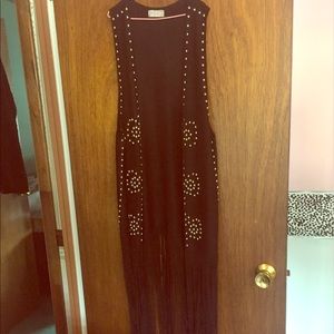 Free People Embellished Fringe Vest