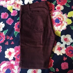 Burgundy skinny jeans