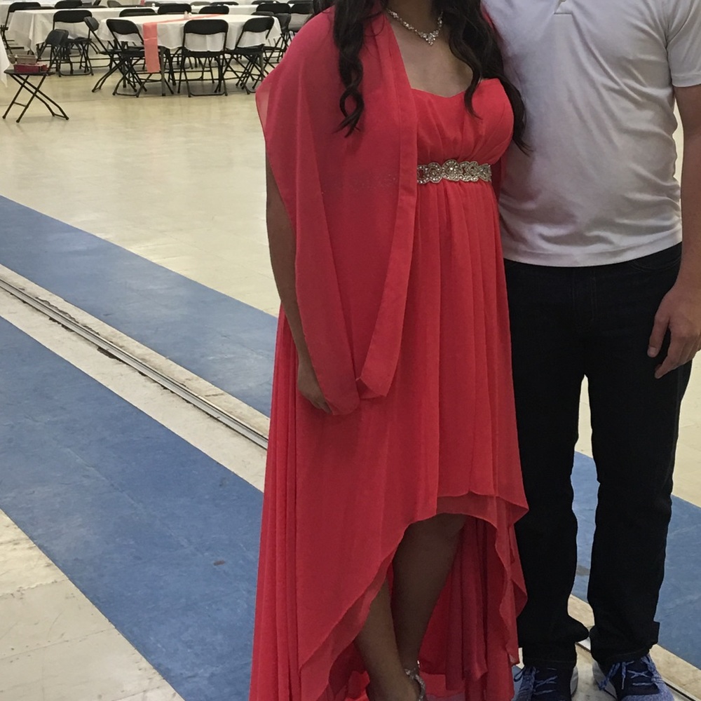 Pink formal dress with Shaw