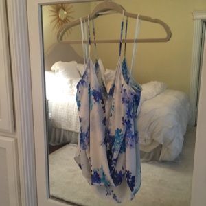 Olivaceous Crossover Floral Halter Top