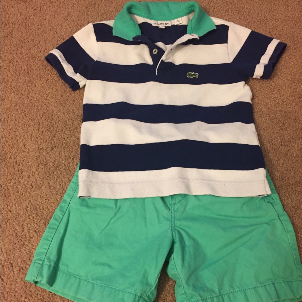 Lacoste boys polo and matching shorts
