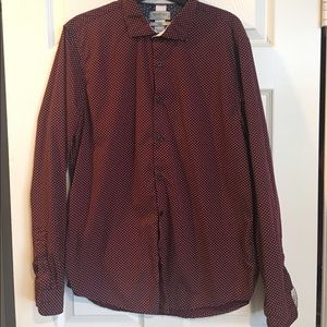 Cactus Man polka dot dress shirt.