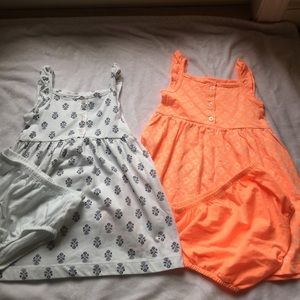 2 NWOT carters sundresses with Bloomers
