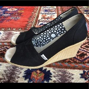 TOMS peep-toe wedge espadrilles
