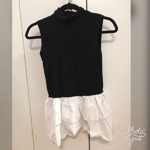 Black turtleneck peplum