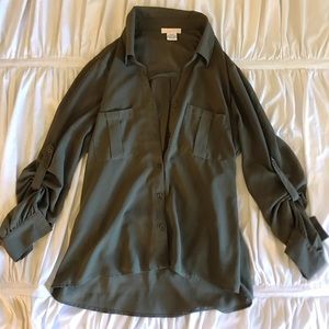 Army Green Button Up