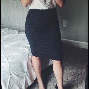 Charcoal gray pencil skirt