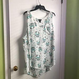 Torrid Sheer Skull and Flower Tank; Size 3