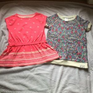 2 NWOT osh kosh peplum top and Carters floral top