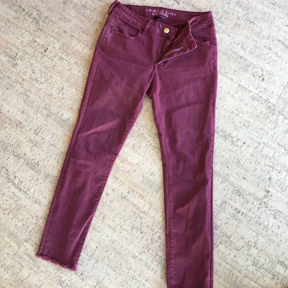 Wine colored jeans