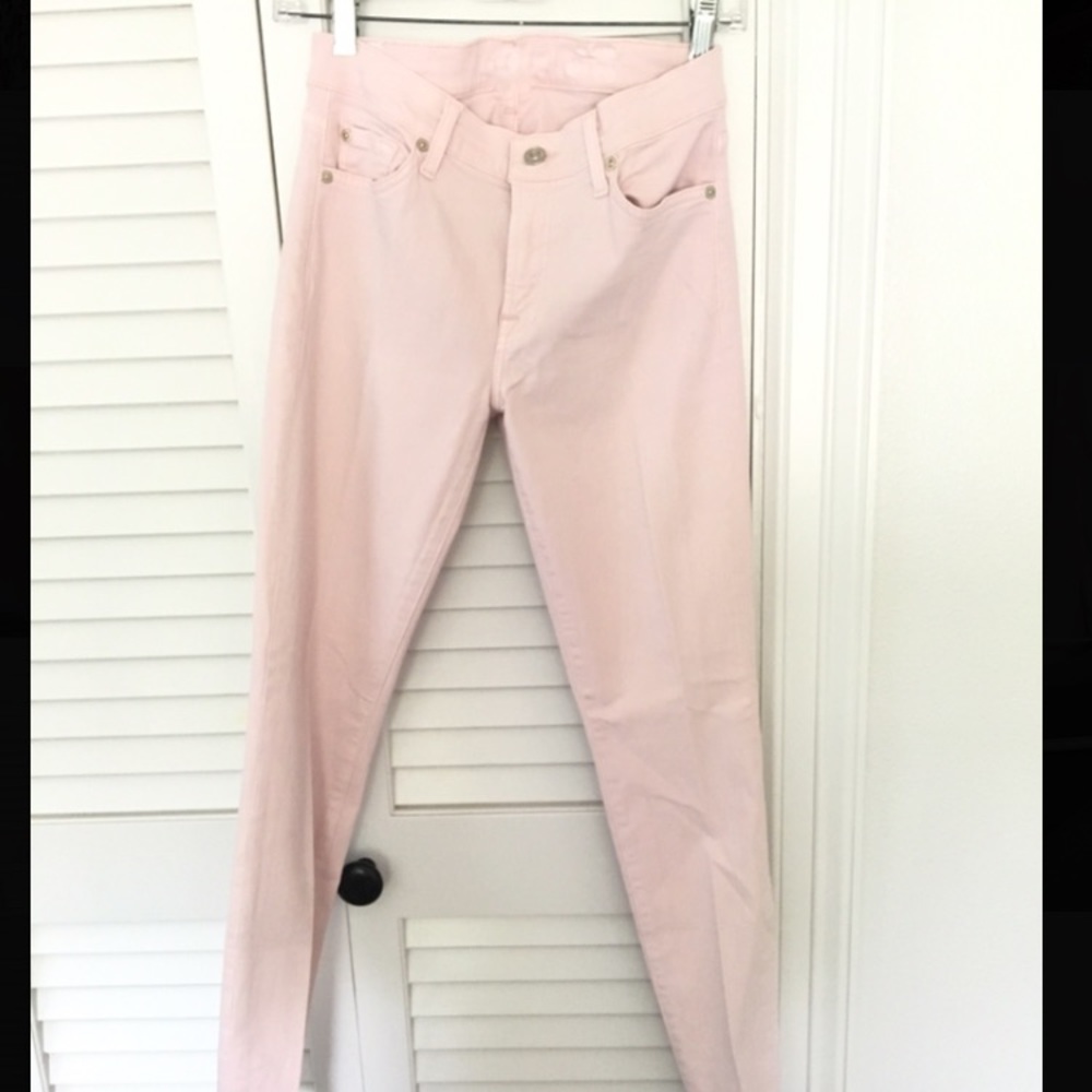 7 for all mankind pink skinny jeans