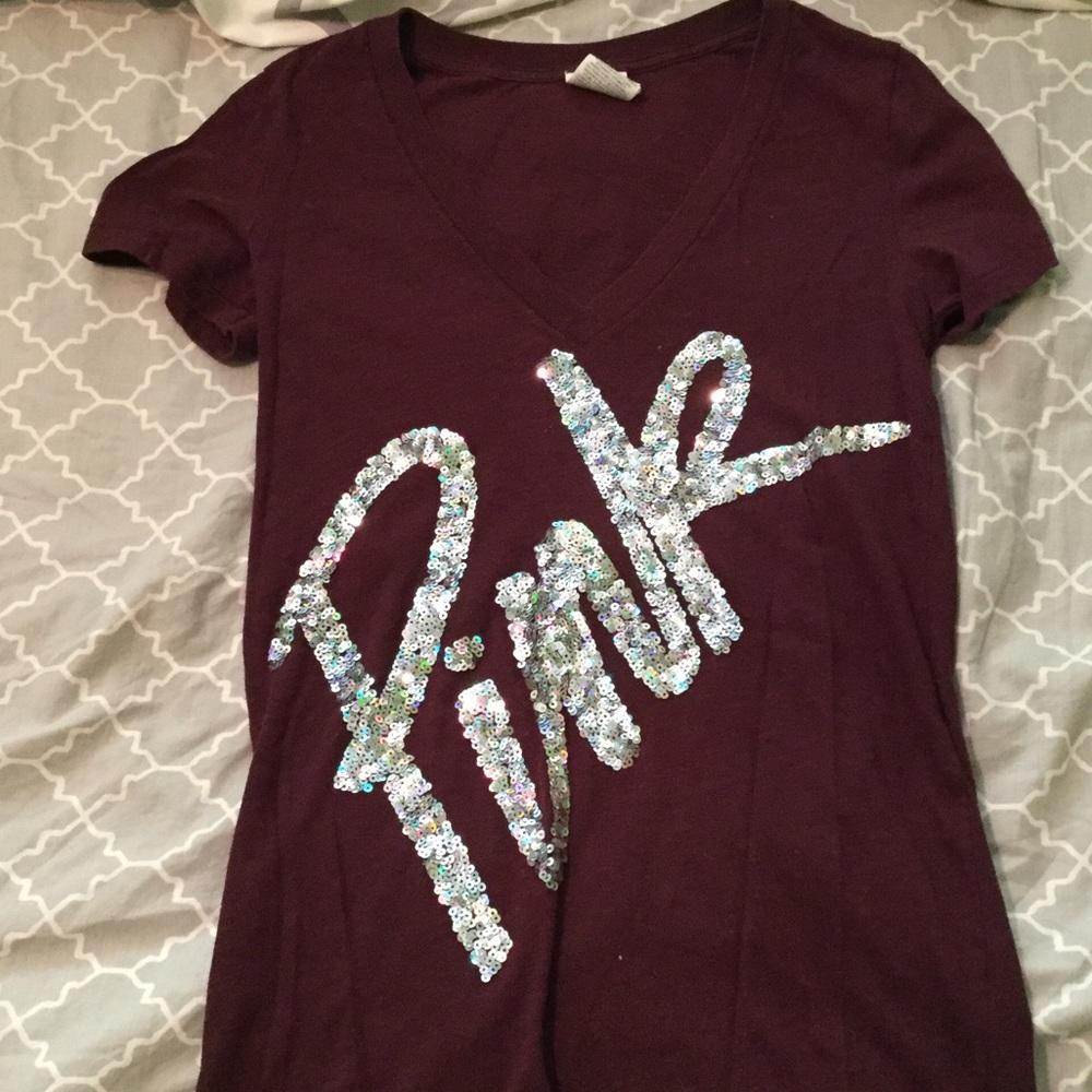 PINK Sequin V-Neck
