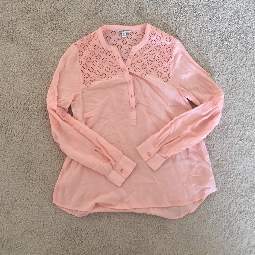 Pink flow long sleeve American eagle blouse