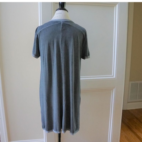 Acid wash T shirt dress new ash gray soft casual - Picture 5 of 5