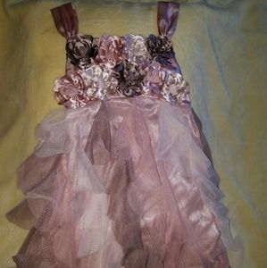 Brand New Biscotti Cocoa Flower Ruffle Dress