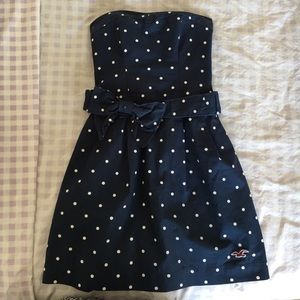 Navy and White Polka Dot Dress