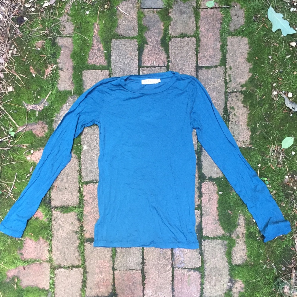 Nordstrom Women's Teal Long Sleeve Shirt S