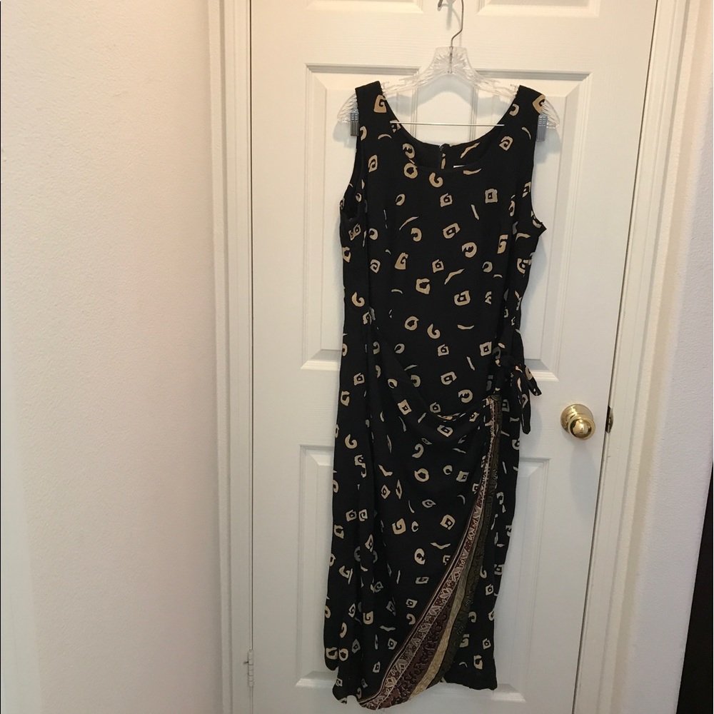 SLEEVELESS TRIBAL PRINT SUMMER DRESS FAUX SARRONG