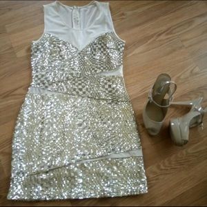 Gold Cutout Dress