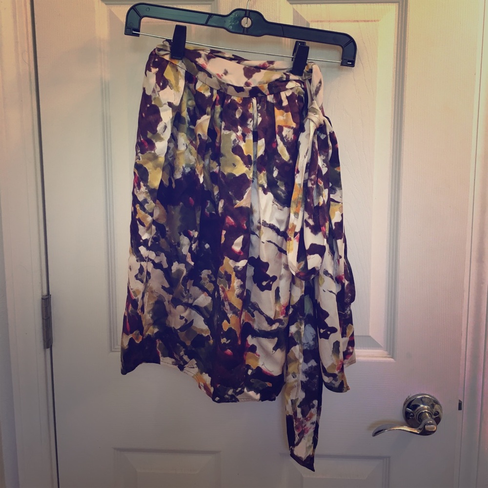 Floral-patterned Silk skirt-wrap