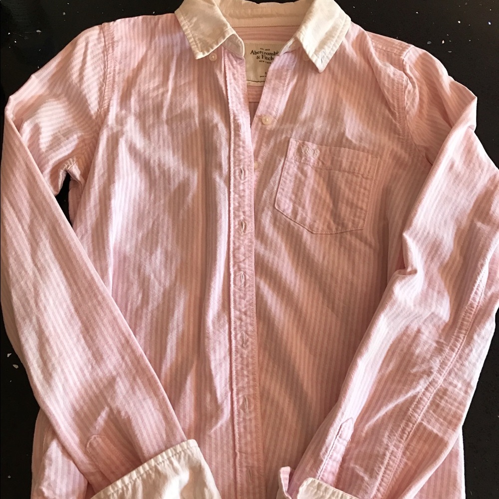 Abercrombie&Fitch light pink/white button down Sml