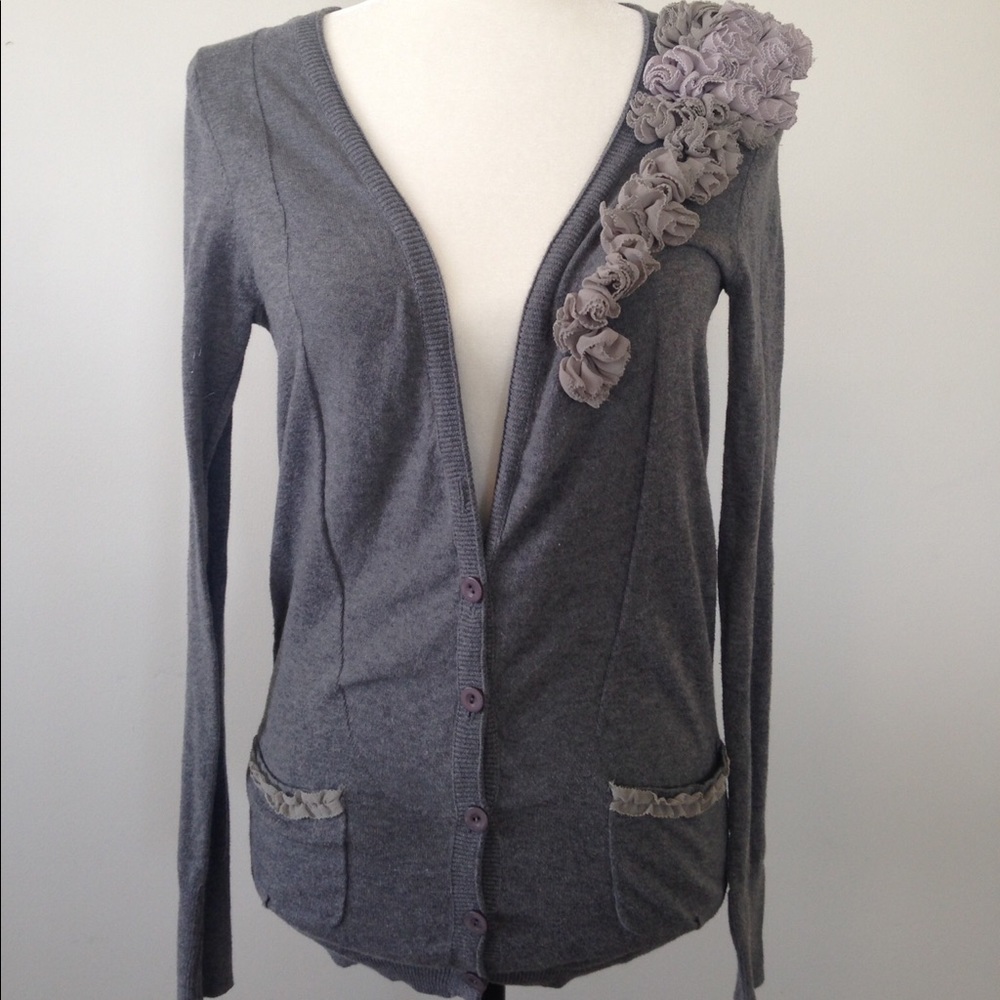 Cardigan with Floral Detailing