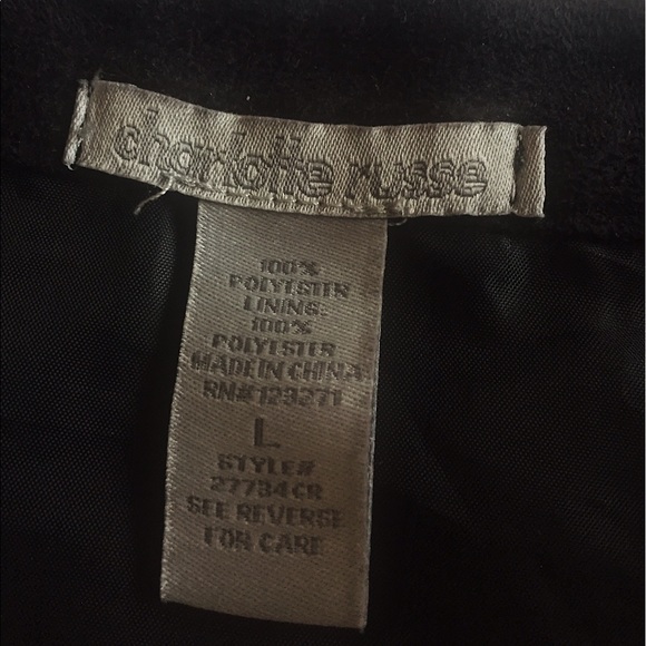 Charlotte Russe black faux suede button up skirt - Picture 2 of 3