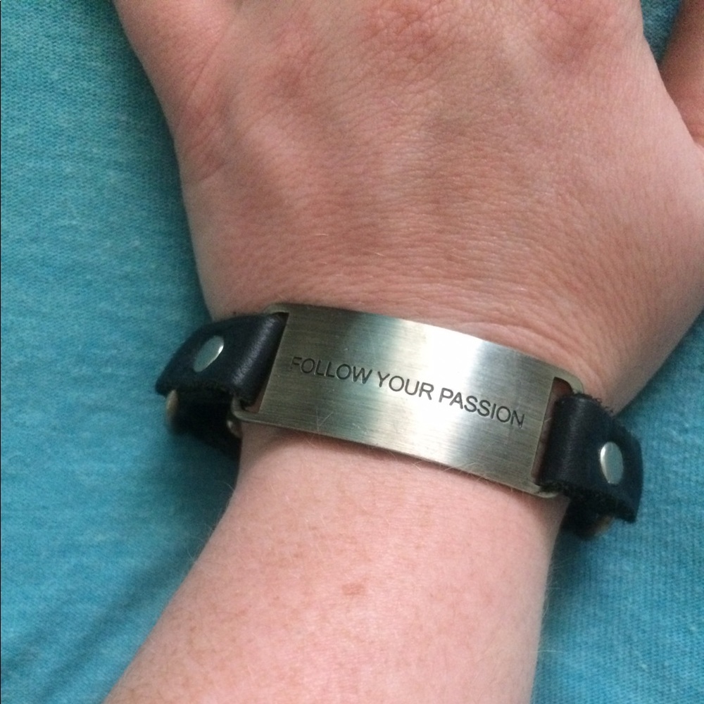 Inspirational Bracelet with leather band