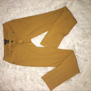 Nude mustard skinny stretch pants