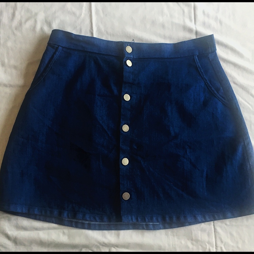Charlotte Russe denim button up skirt