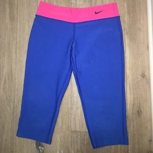 Pink and Blue Nike Dri-Fit Leggings