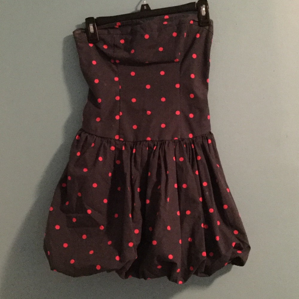 Strapless polka dot hollister dress