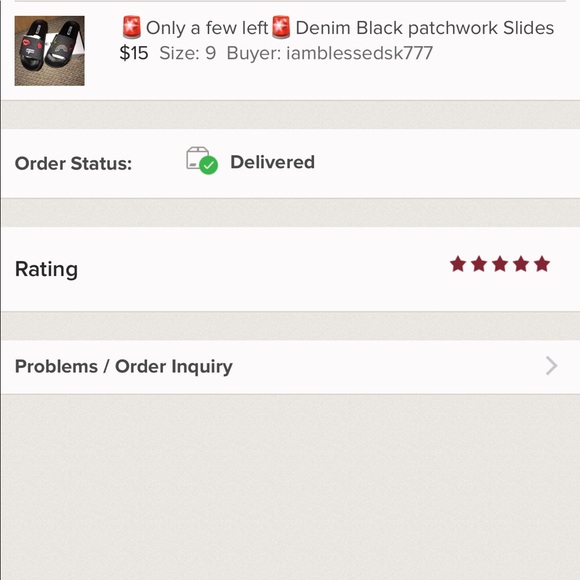 3 5*Ratings🚨Denim Black patchwork Slides - Picture 3 of 6